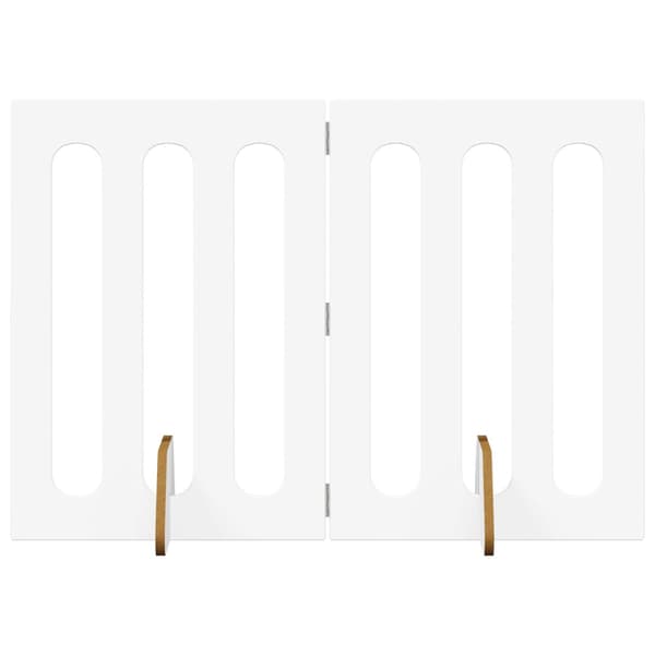 Fällbar husdjursgrind 2 pcs Vit 100,5 x 38 x 70 cm