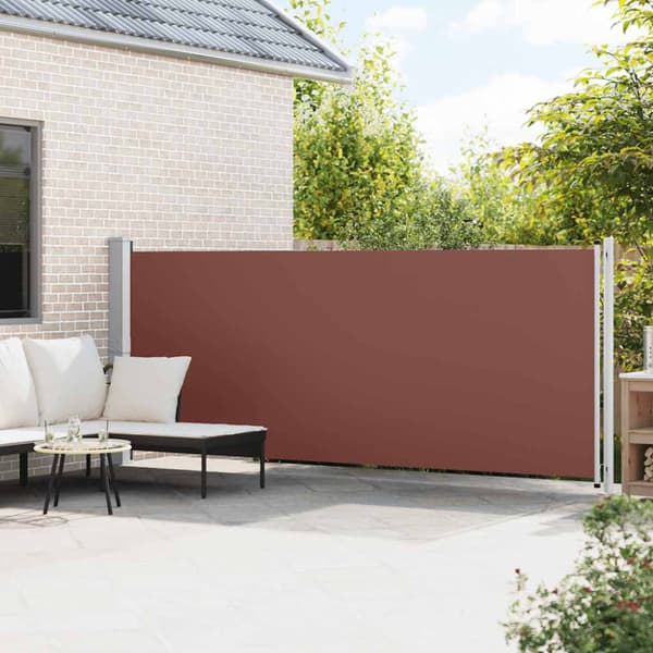 Infällbar sidomarkis 600x160 cm brun