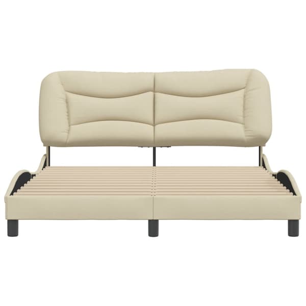 Bed Frame without Mattress "Hvar" Cream 160x200 cm Fabric