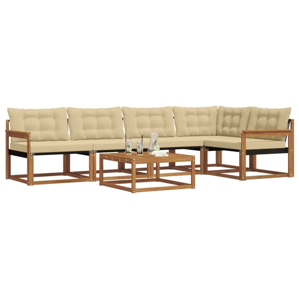 Utomhussoffset 6 st Naturlig och Beige