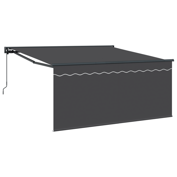 Utfällbar markis Antracit 350 x 250 cm Polyester och aluminium