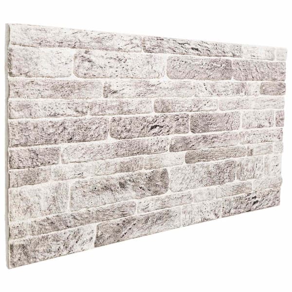 Väggpaneler 10 st 100 x 50 cm Ljusgrå och vit. EPS Skum