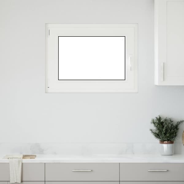 Källarfönster RISOR Vit 80 x 60 cm PVC och glas