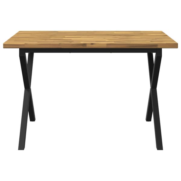 120 x 80 x 75 cm Massivt Akaciaträ Vit och svart Rektangulär