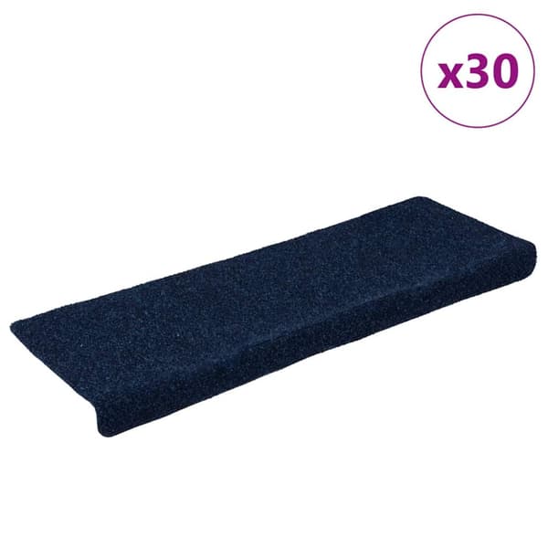 Trappmattor självhäftande 30 st 65x21x4 cm marinblå rektangulär kant