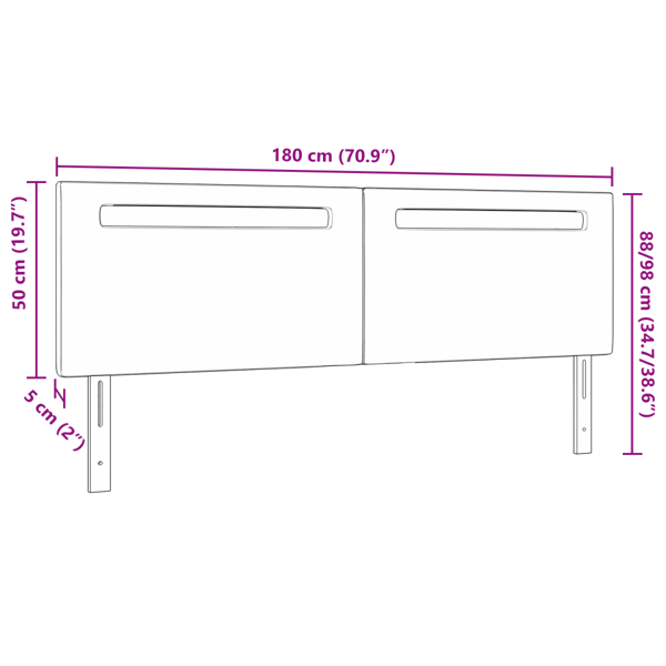 LED huvuddyna Vit 180 cm Konstläder