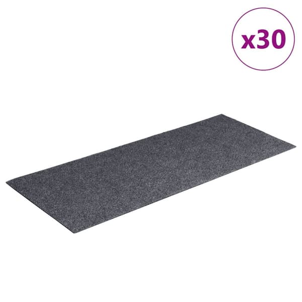 Trappmattor självhäftande 30 st 60x25 cm ljusgrå rektangulära
