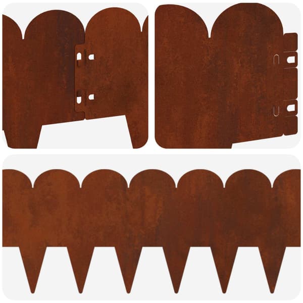 Kant för gräsmatta 30 pcs 103 x 20 cm Stål Rostig