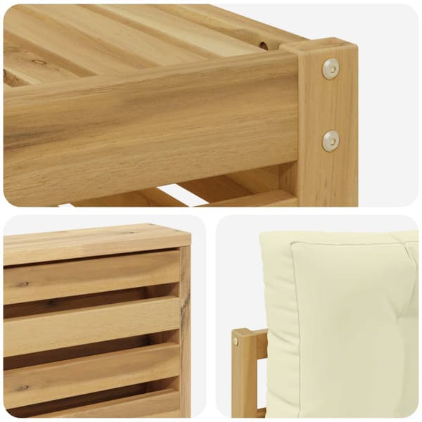 Utomhussoffset 6 pcs Vit och grädde 331 x 172,5 x 73 cm
