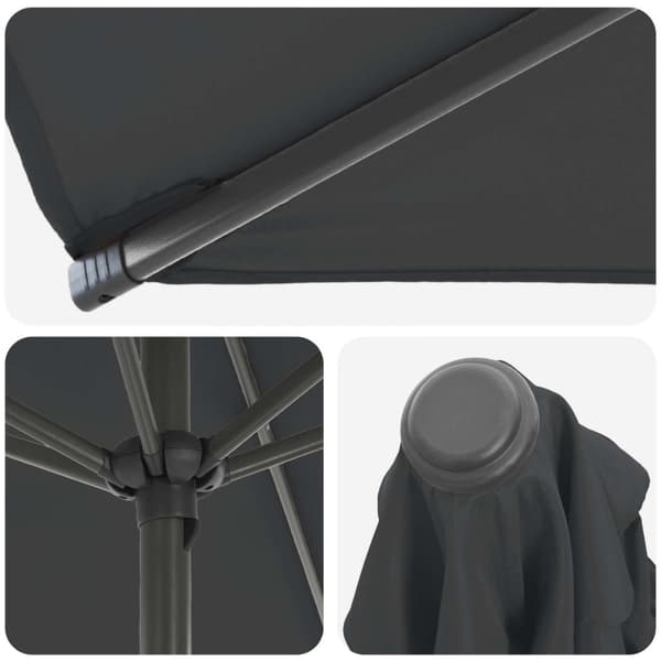 Trädgårdsparasol 200 x 300 cm Polyester Rektangulär Antracit