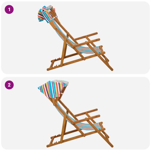 Deck Chair 2 st 3 Position Massiv Eukalyptus Trä