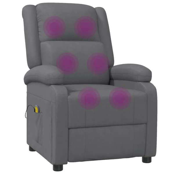 Massagefåtölj grå konstläder