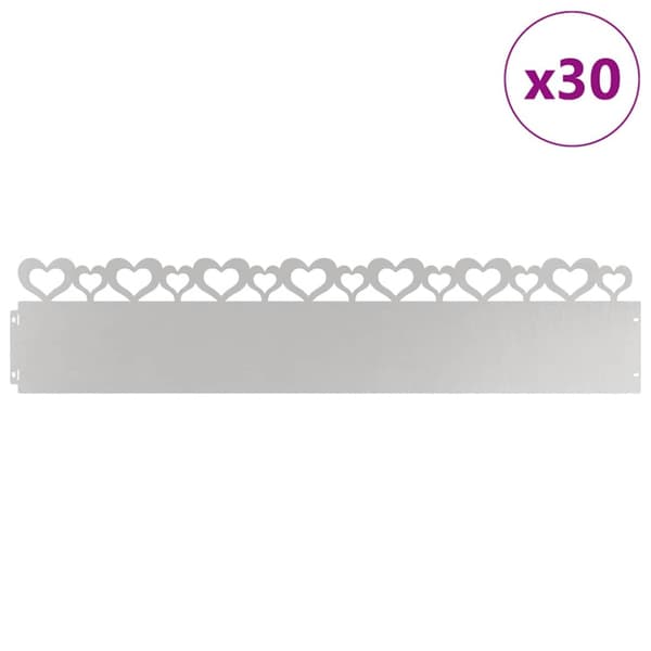 Gräskanter 30 pcs Silver 103 x 0,05 x 22 cm Rostfritt stål