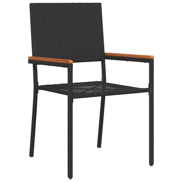 Trädgårdsmöbelset 11 pcs Svart konstrotting