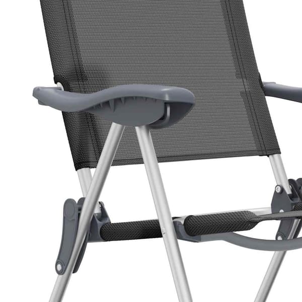 Hopfällbara campingstolar 2 st aluminium svart