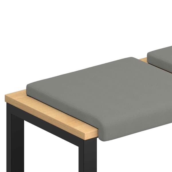 Bänk kudde 2 st Texturerad Sammet Mörkgrå Djup 35 cm
