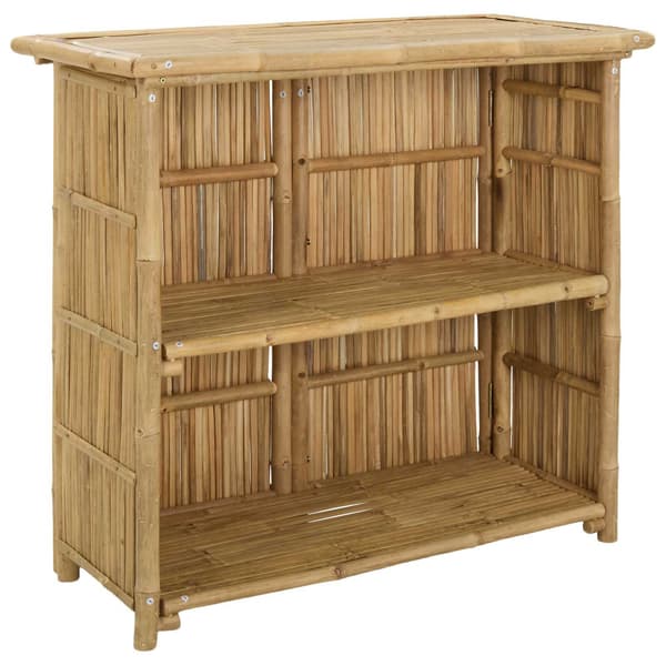 Utebarbord och stolar 3 st Naturlig Bambu