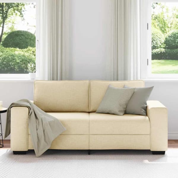 2-sitssoffa krämfärgad 180x77x82 cm tyg
