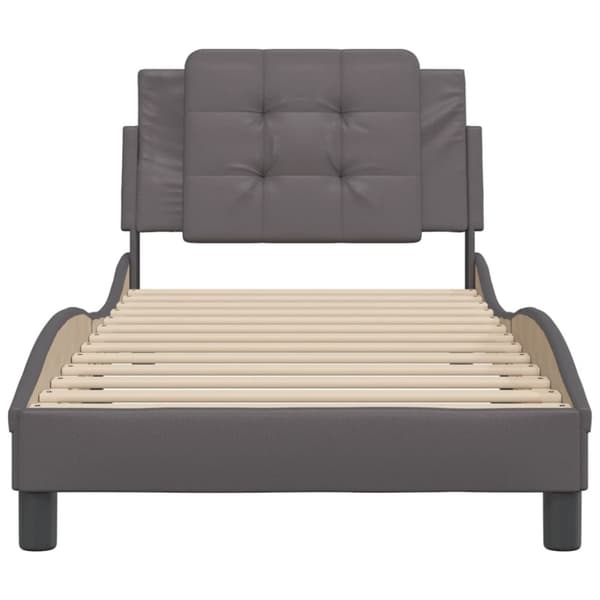 Bed Frame without Mattress "Zadar" Grey 90x190 cm Faux Leather