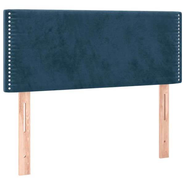 Ramsäng med madrass mörkblå 100x200 cm sammet