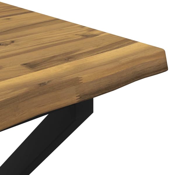 60 x 55 x 75 cm Massivt Akaciaträ Vit och svart Rektangulär