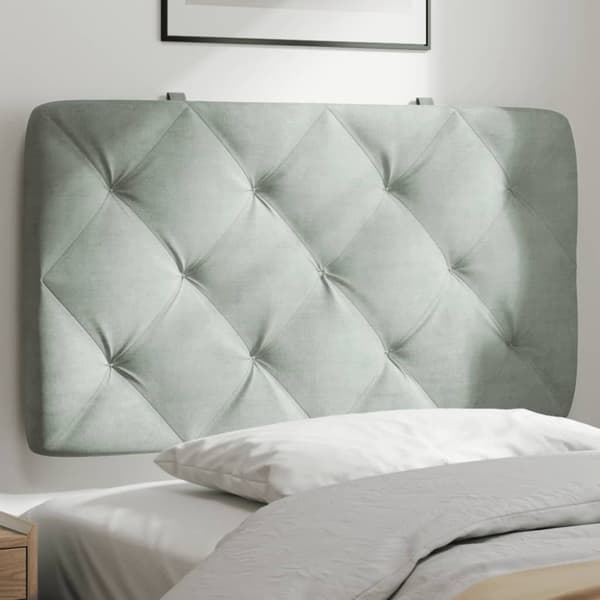 Headboard Cushion Light Grey 80 cm Velvet