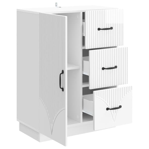 Sideboard Vit högglans 66 x 34,5 x 87 cm Konstruerat trä