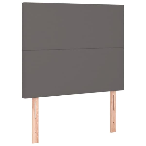 Ramsäng med madrass grå 90x200 cm konstläder