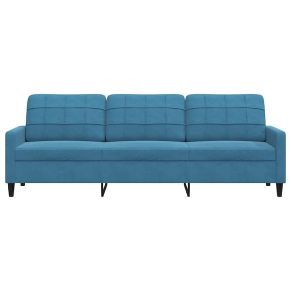 3-sitssoffa blå 210 cm sammet