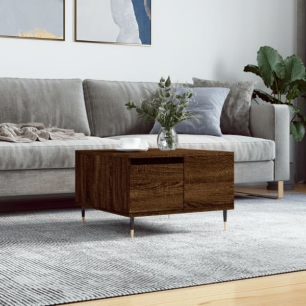 Soffbord brun ek 55x55x36,5 cm konstruerat trä