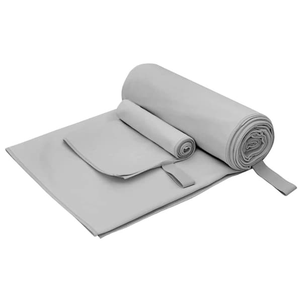 Sporthandduk Set 2 pcs Grå tyg