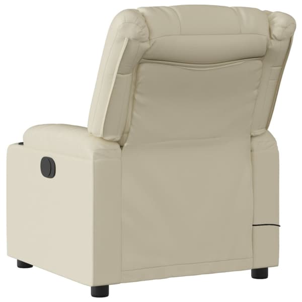 Massagefåtölj gräddvit konstläder