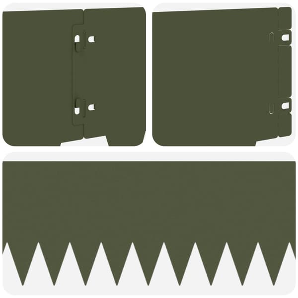 Kant för gräsmatta 30 pcs 103 x 20 cm metall Olivgrön