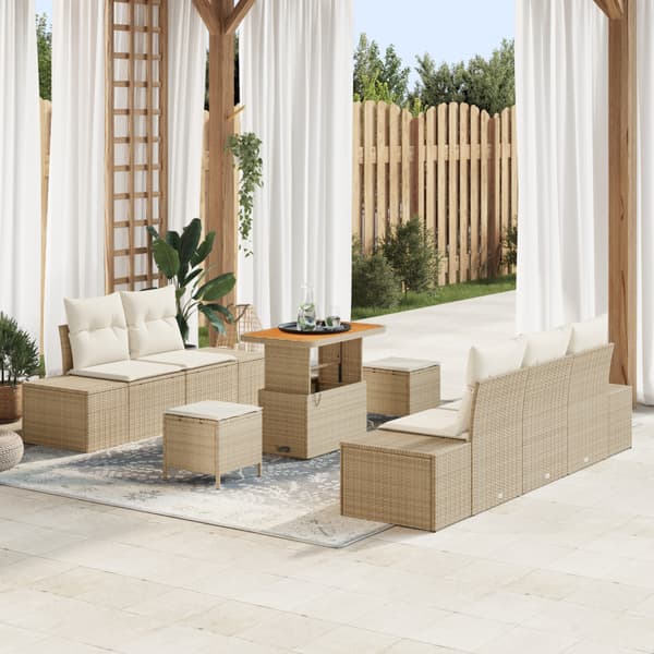 Trädgårdsoffset 8 st Beige konstrotting