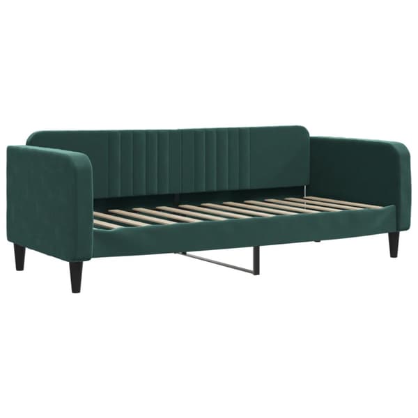 Dagbädd utdragbar med madrasser mörkgrön 80x200 cm sammet