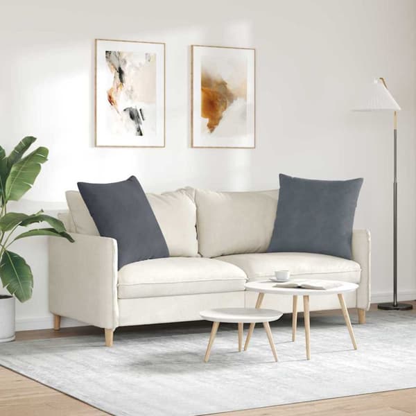 Sofakuddar 2 pcs Mörkgrå 80 x 80 cm Kordread tyg