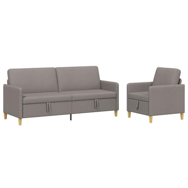 Soffgrupp med förvaring 2 pcs Taupe Polyester