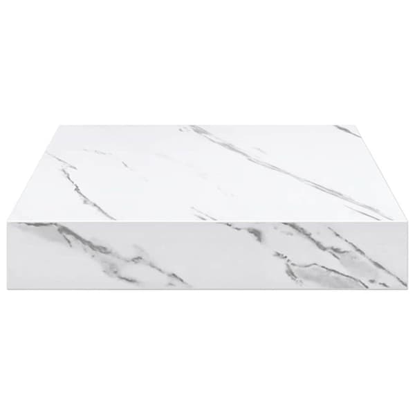 Vägg hylla 4 pcs Vit marmor 23 x 23,5 x 4 cm Konstruerat trä