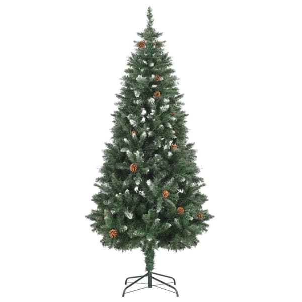 Belyst plastgran med kottar 180 cm