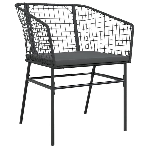 Trädgårdsmöbelset 7 pcs Svart konstrotting