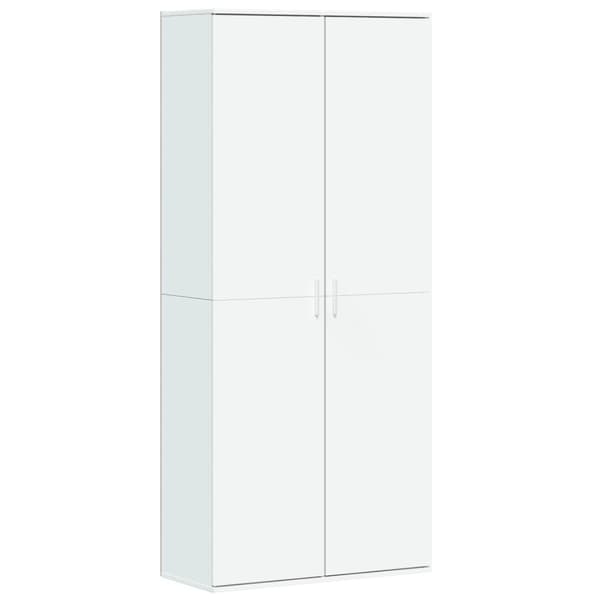 Högskåp vit 80x35x180 cm konstruerat trä