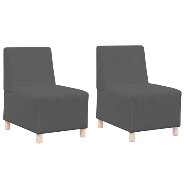 Modulsofa utan armstöd 2 pcs Mörkgrå 55 x 74 x 82 cm