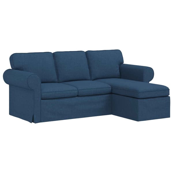 Soffa Blå 195 x 138 x 80 cm tyg