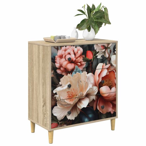 Kommode BORNE Ljus piontryck 66 x 36,5 x 75 cm Konstruerat trä