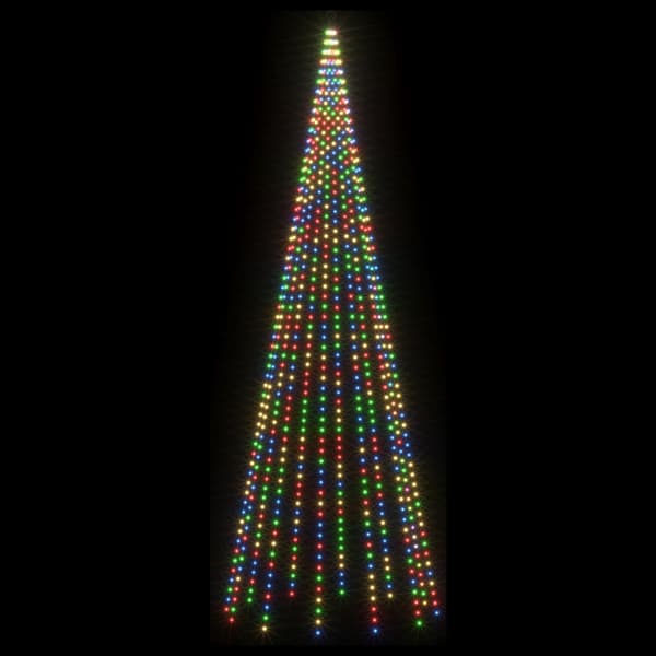 Julgransbelysning med markspett och flaggstång 500 cm