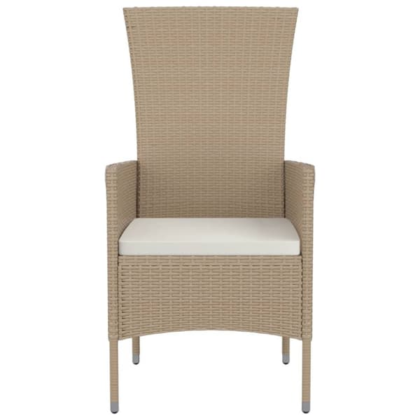 Trädgårdsstolar med dynor 4 st konstrotting beige