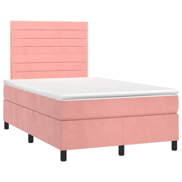Ramsäng med madrass rosa 120x200 cm sammet