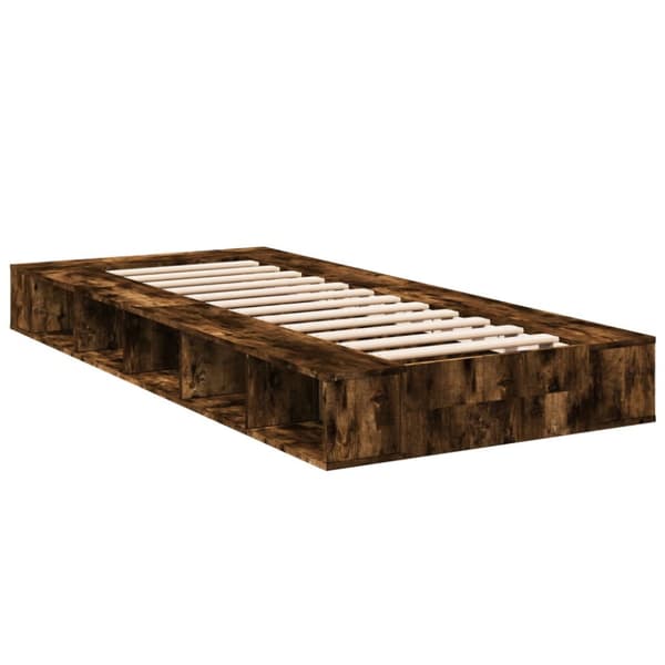 Sängram rökfärgad ek 90x200 cm konstruerad trä