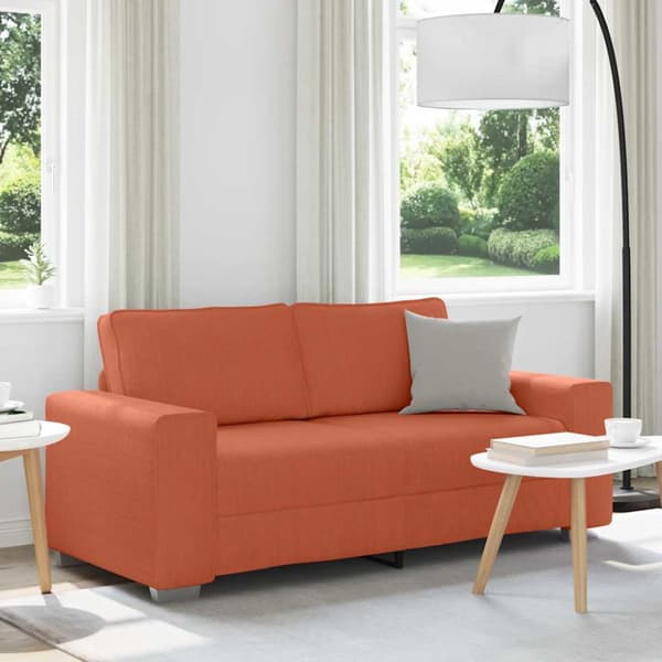 Tvåsitssoffa röd orange 180x77x82 cm manchestertyg