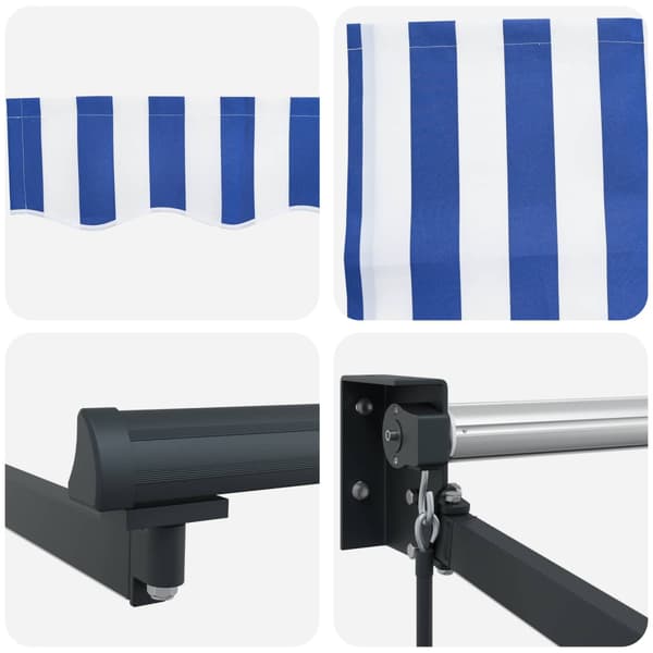Manuell utdragbar markis med LED-lampor 4 × 3 m